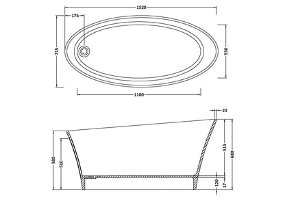 BC Designs Delicata 1520mm Freestanding Bath