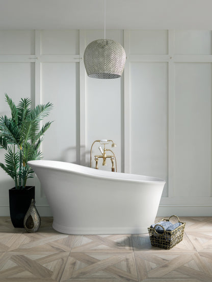 BC Designs Cian 1590mm Polished White Freestanding Bath