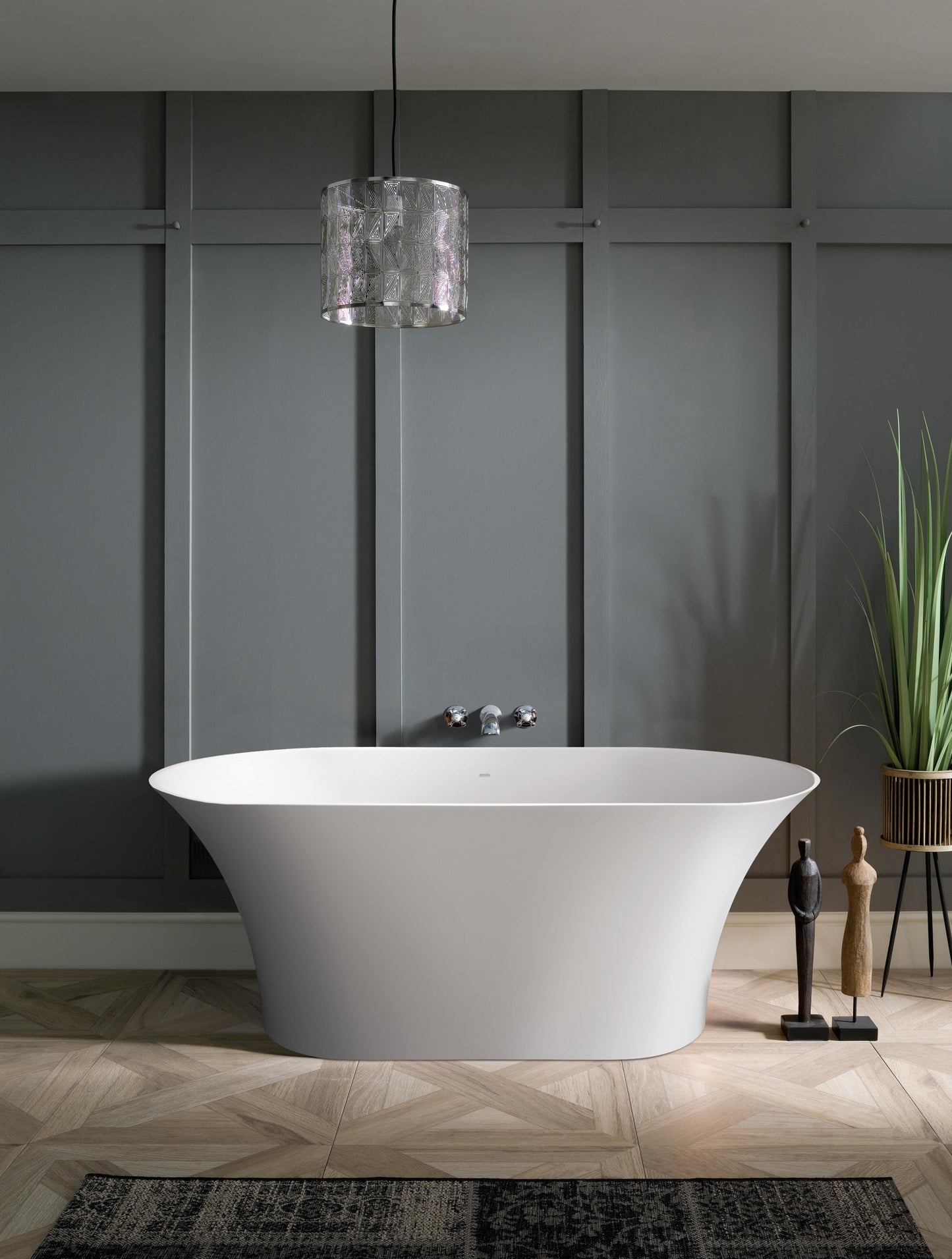 BC Designs Verdicio 1680mm Matt White Freestanding Bath