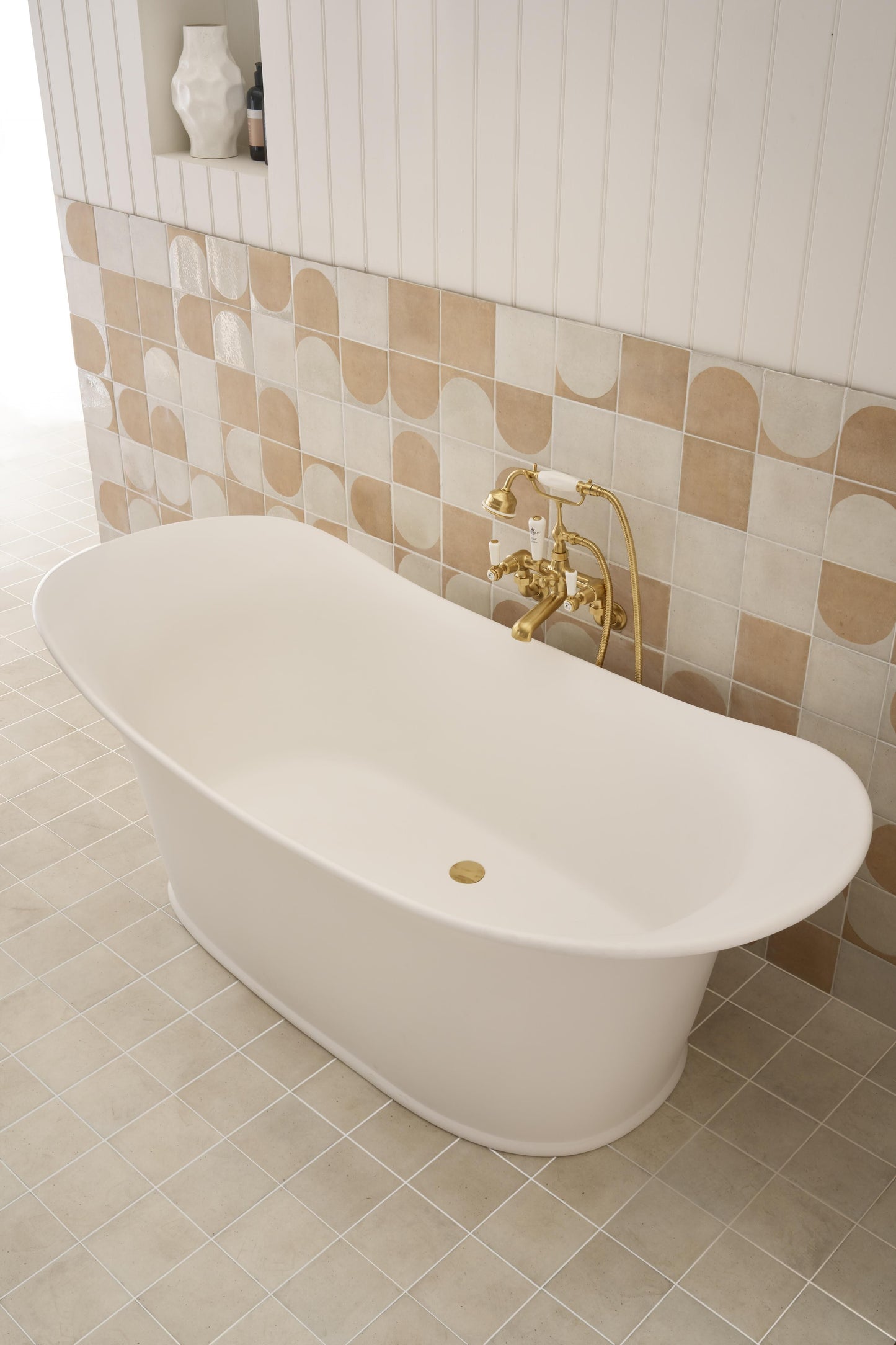 BC Designs Wivenhoe 1800mm Matt White Freestanding Bath
