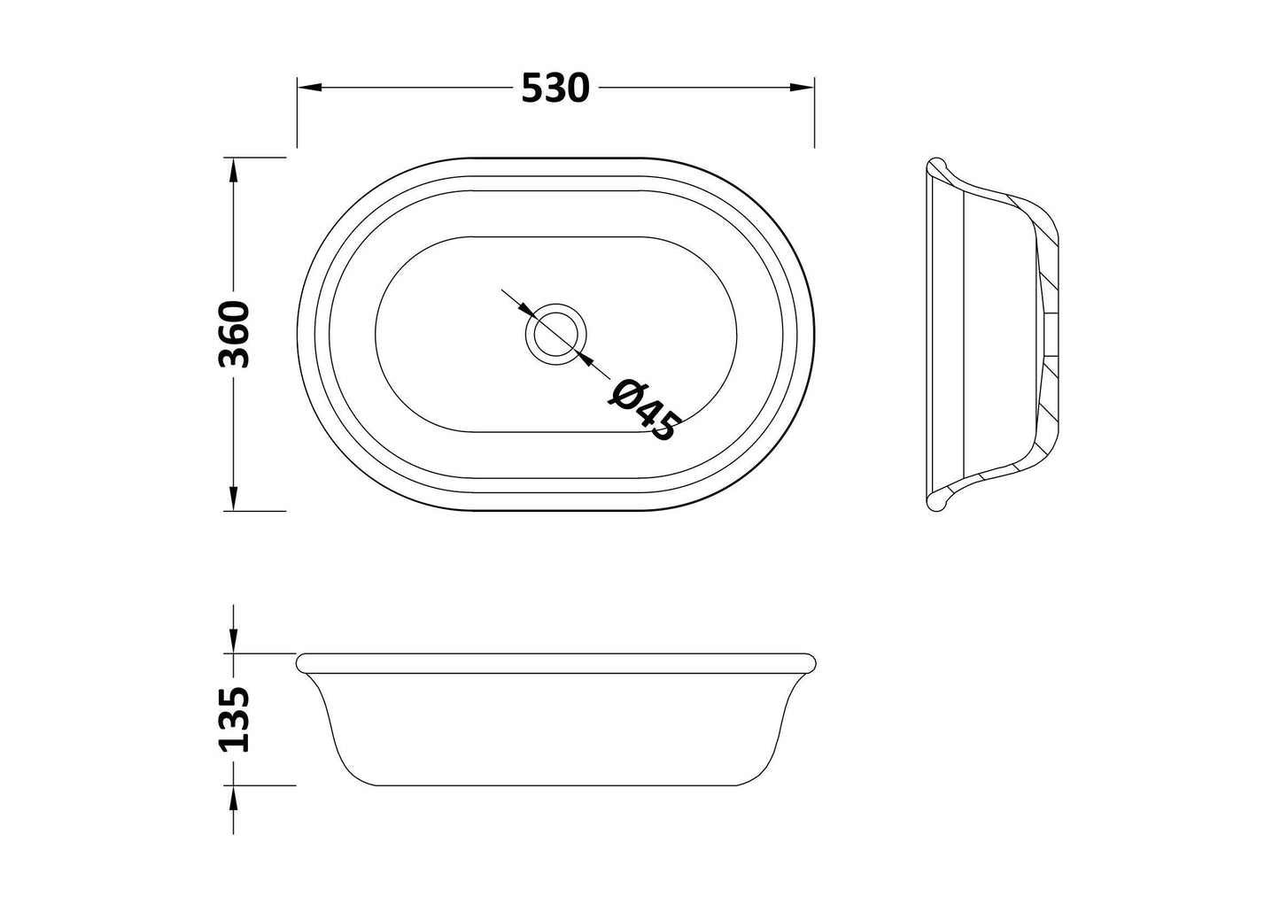 Omnia Basin 530x360mm - No Waste