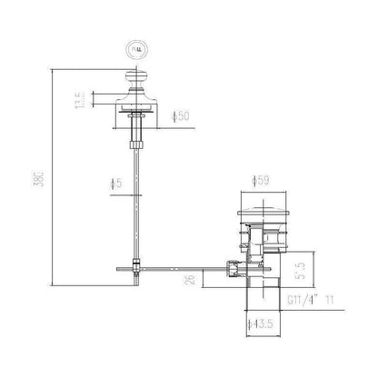 [BABW313] Pull Up Waste Black White - Technical Drawing