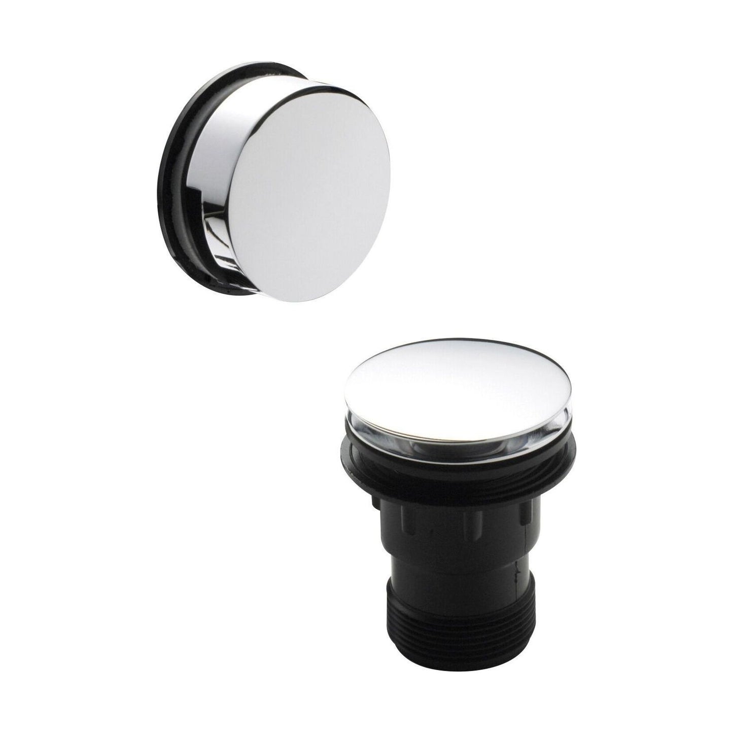[BABW327E] Round Push Button Bath Waste - 70 x 70mm - Chrome - Cutout