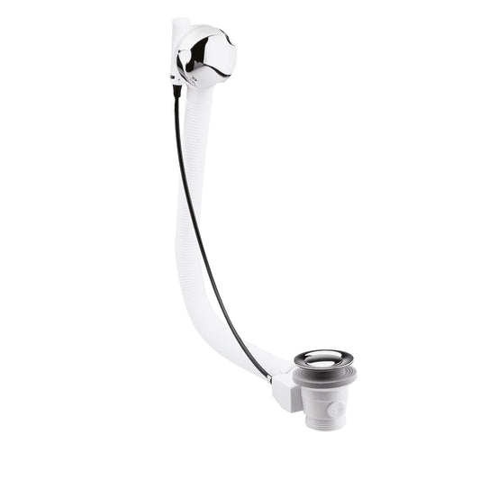 Balterley Bath Pop Up Waste with Round Overflow, For Baths up to 10mm Thick - Chrome Finish