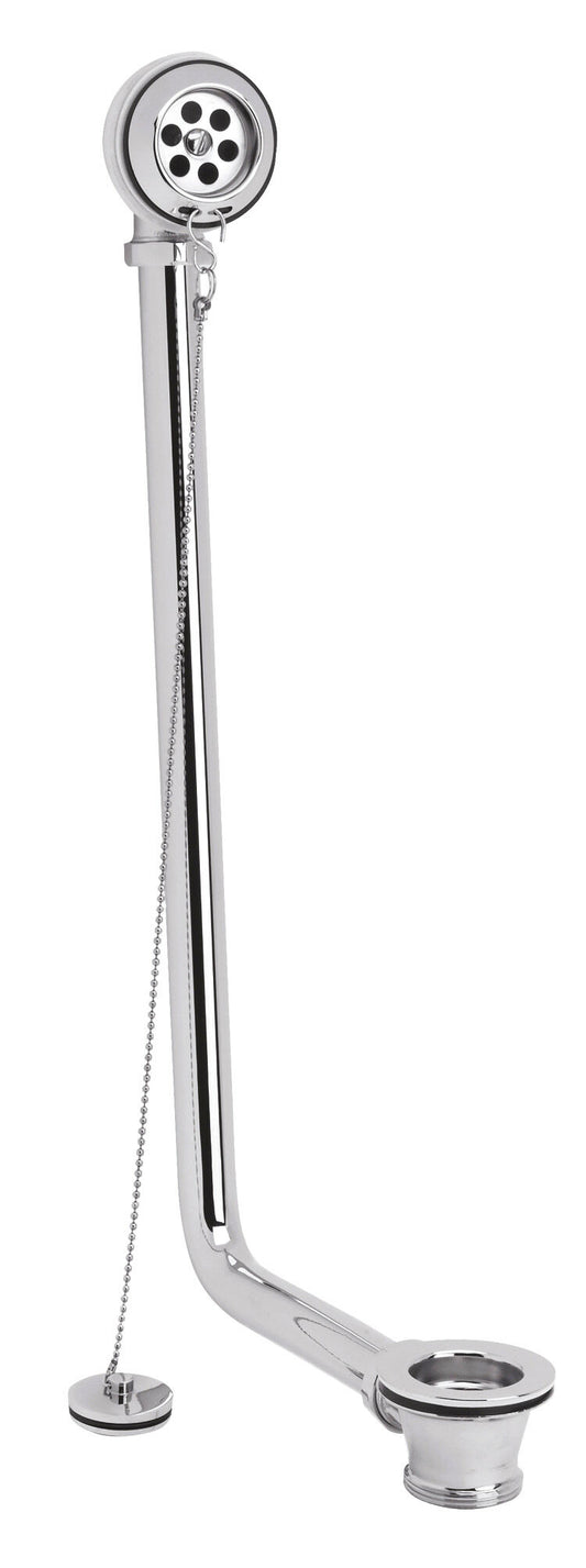 Traditional Exposed Bath Waste with Retainer Kit, Suitable for Baths up to 20mm Thick, 458 x 191 x 45mm - Chrome