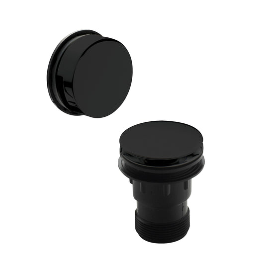 Balterley Easyclean Click Clack Push Button Bath Waste & Minimalist Overflow for Baths up to 13mm - Black Finish