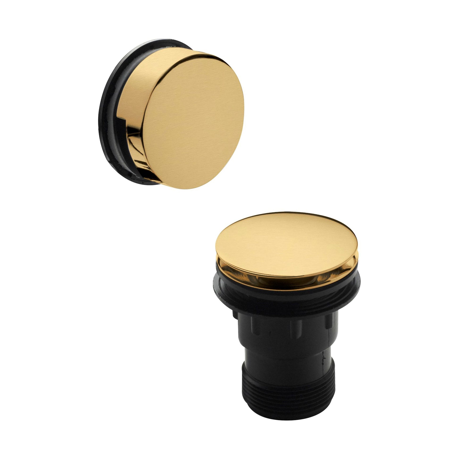 [BABW827] Contemporary Push Button Round Bath Tub Waste for Baths Up to 13mm Thick - Multiple Colours - Cutout