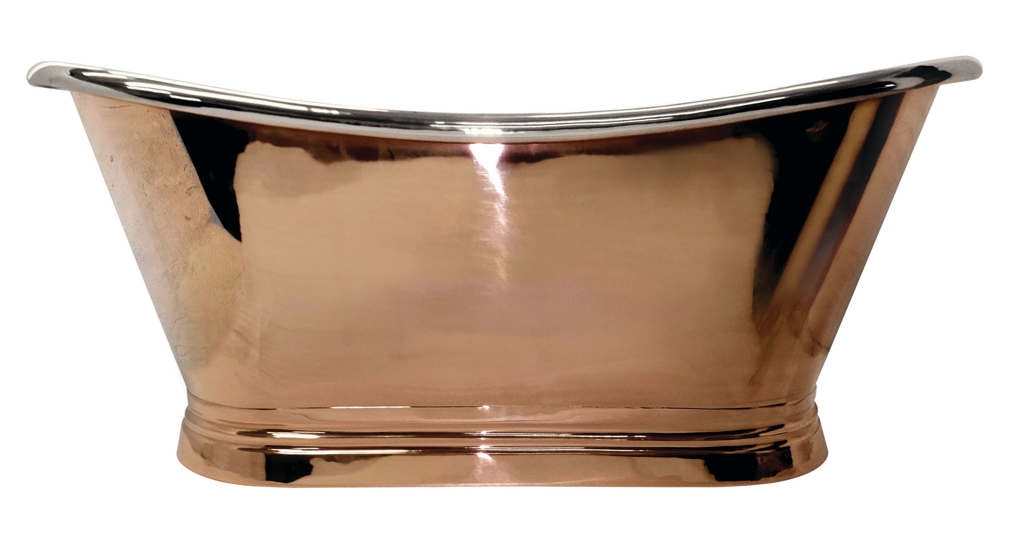 BC Designs Inner 1500mm Copper Nickel Boat Freestanding Bath