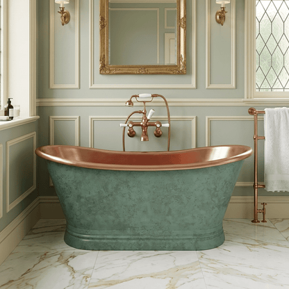 BC Designs Verdigris 1500mm Copper Boat Freestanding Bath