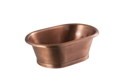 Copper Basins Oval Countertop Basin with Antique Copper Outer/Inner