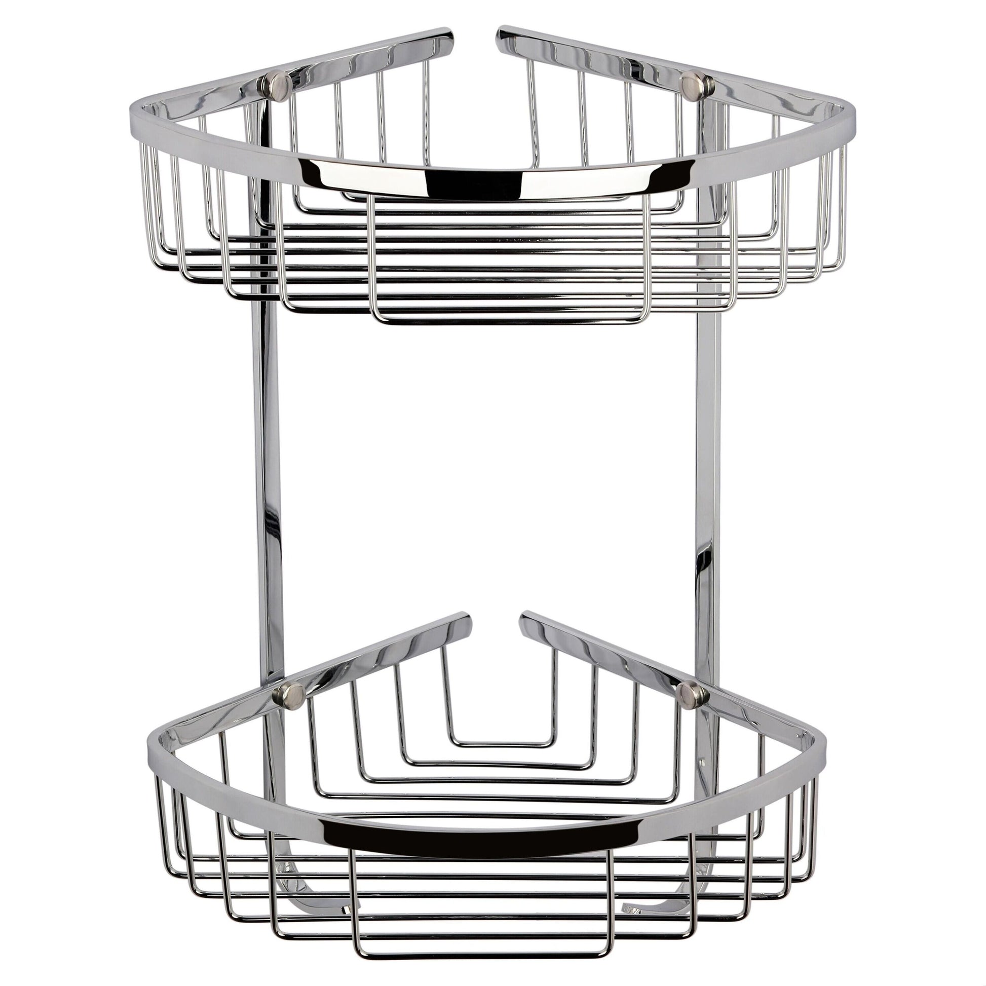 [BACB308] Traditional 2 Tier Corner Basket - Chrome - Cutout