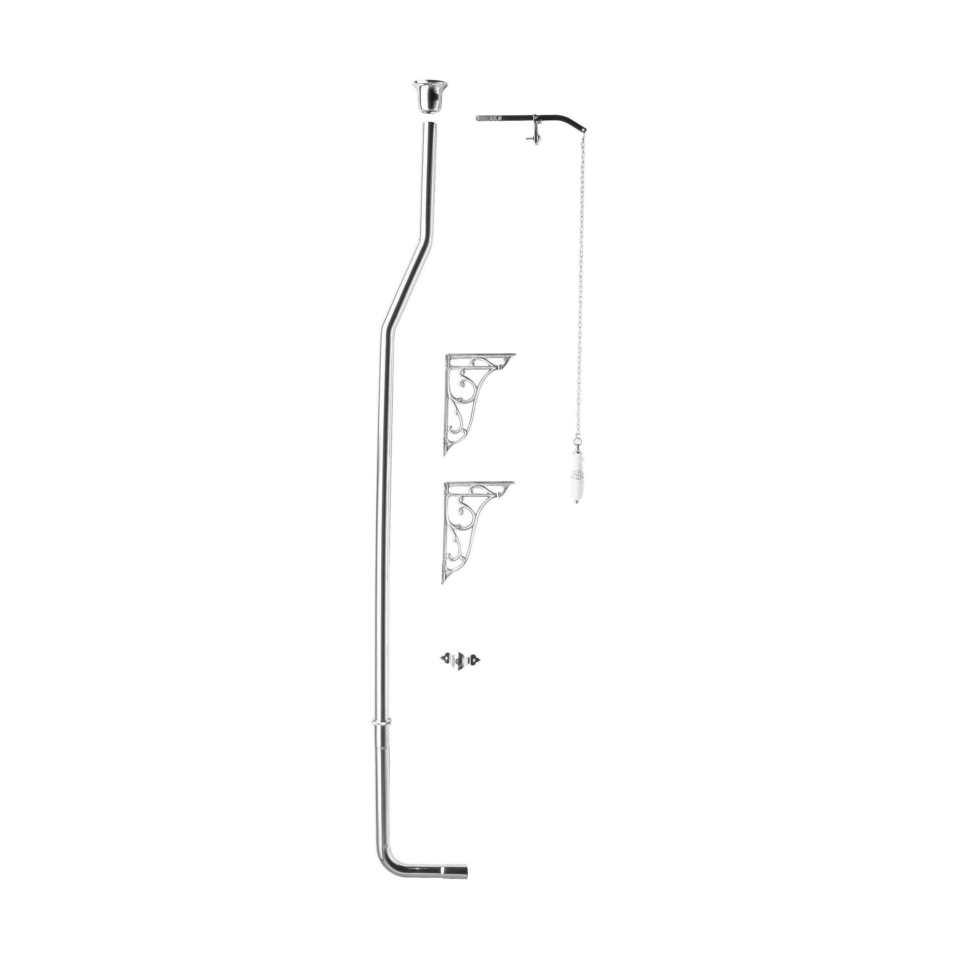 [BAFP313] Balterley Traditional Ceramic Accessories High Level Flush Pipe Pack - Chrome/White - Cutout