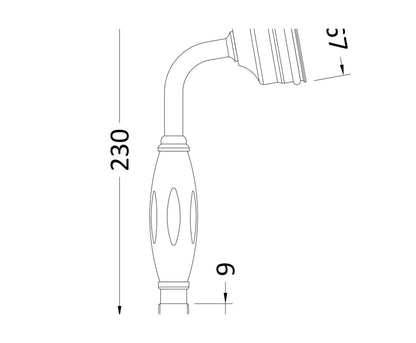 [BAHS7150G] Large Traditional Handset - Technical Drawing