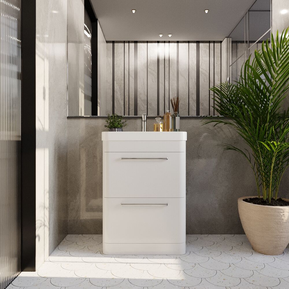 [BAL101C] Croxden Floor Standing Vanity Unit and Basin - Choice of Finish - Lifestyle 1