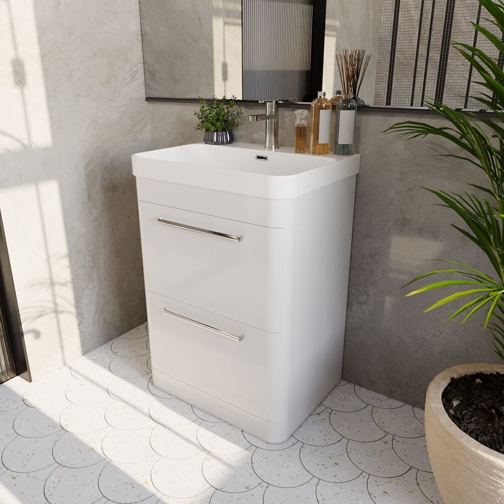 [BAL101C] Croxden Floor Standing Vanity Unit and Basin - Choice of Finish - Lifestyle 3