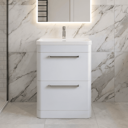 [BAL101C] Croxden Floor Standing Vanity Unit and Basin - Choice of Finish - Silo