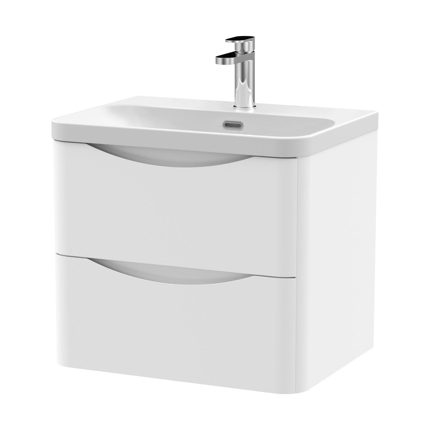 [BAL102B] Dunwood Contemporary Wall Hung 2 Drawer Vanity Basin Unit, Choice of Size and Colour - Cutout