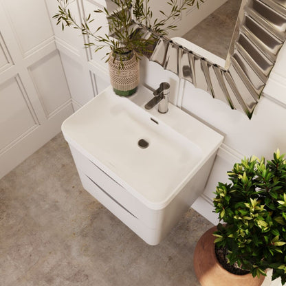 [BAL102B] Dunwood Contemporary Wall Hung 2 Drawer Vanity Basin Unit, Choice of Size and Colour - Lifestyle 2