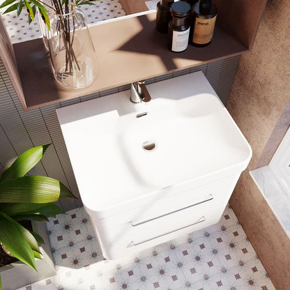 [BAL102C] Croxden Modern Wall Hung Vanity Basin Unit with Soft Close Drawers - 600mm or 800mm - Lifestyle 2