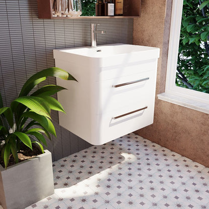 [BAL102C] Croxden Modern Wall Hung Vanity Basin Unit with Soft Close Drawers - 600mm or 800mm - Lifestyle 3