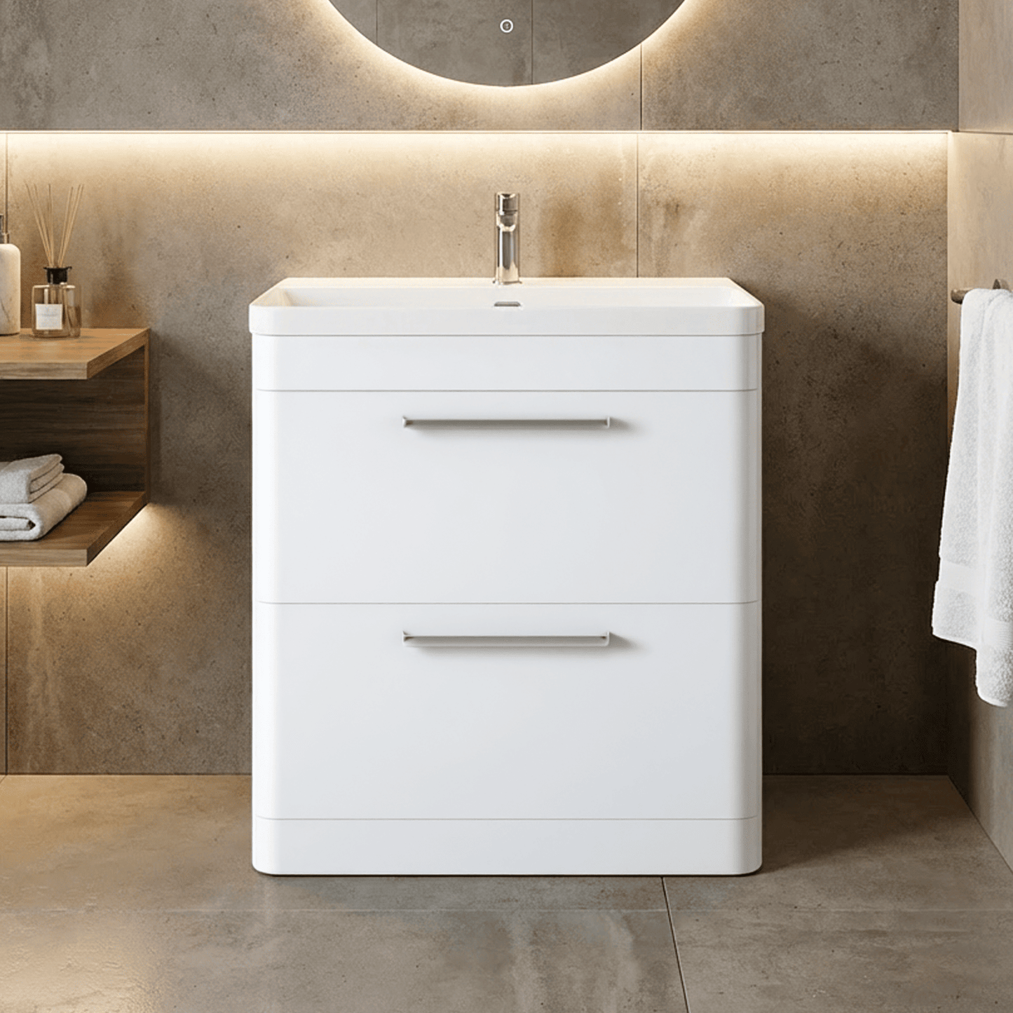 [BAL103C] Croxden Floor Standing Vanity Unit and Basin - Choice of Finish - Silo