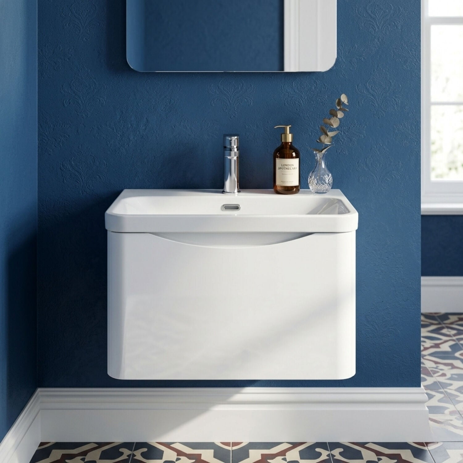 [BAL105B] Dunwood Contemporary 1 Drawer Vanity Basin Unit, Choice of Size and Colour - Silo
