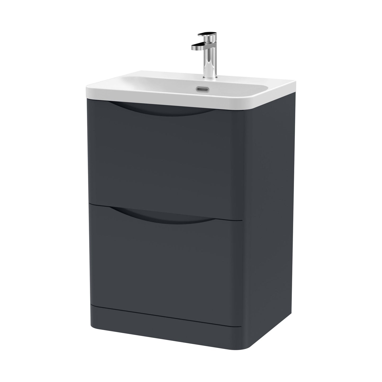 [BAL1401B] Dunwood Floor Standing 2 Drawer Vanity Unit with Thin Edge Basin - Choice of Colour and Size - Cutout