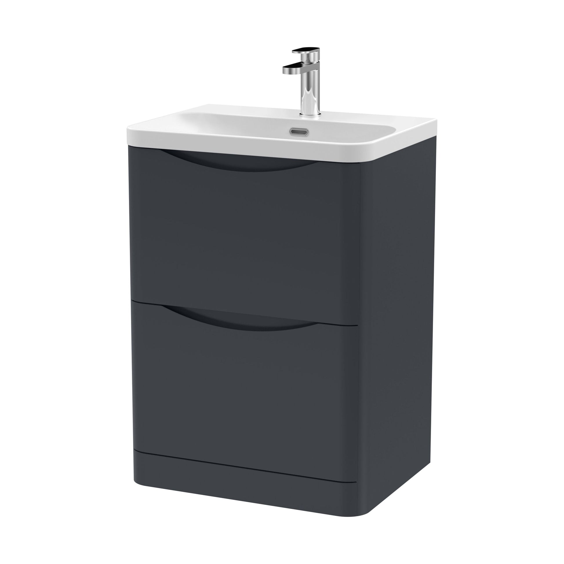 [BAL1401B] Dunwood Floor Standing 2 Drawer Vanity Unit with Thin Edge Basin - Choice of Colour and Size - Cutout