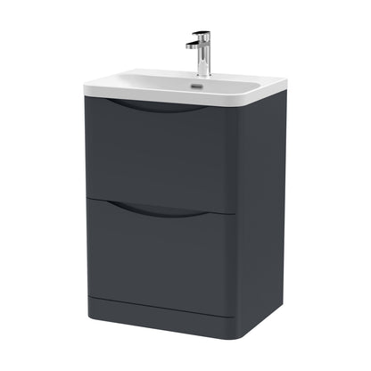 [BAL1401B] Dunwood Floor Standing 2 Drawer Vanity Unit with Thin Edge Basin - Choice of Colour and Size - Cutout