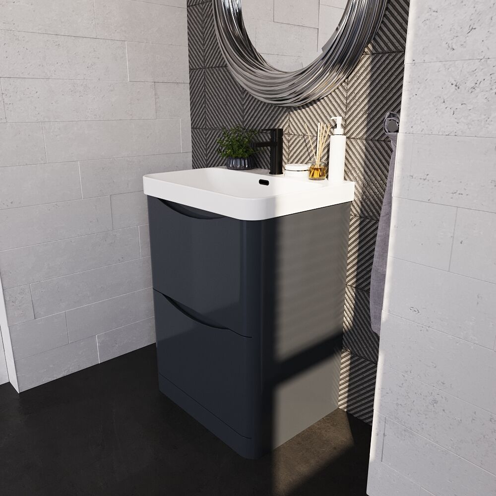 [BAL1401B] Dunwood Floor Standing 2 Drawer Vanity Unit with Thin Edge Basin - Choice of Colour and Size - Lifestyle 3