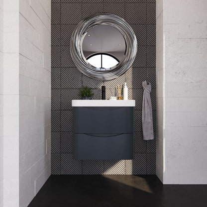 [BAL1402B] Dunwood Contemporary Wall Hung 2 Drawer Vanity Basin Unit, Choice of Size and Colour - Lifestyle 1