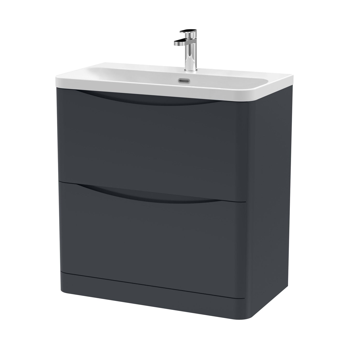 [BAL1403B] Dunwood Floor Standing 2 Drawer Vanity Unit with Thin Edge Basin - Choice of Colour and Size - Cutout