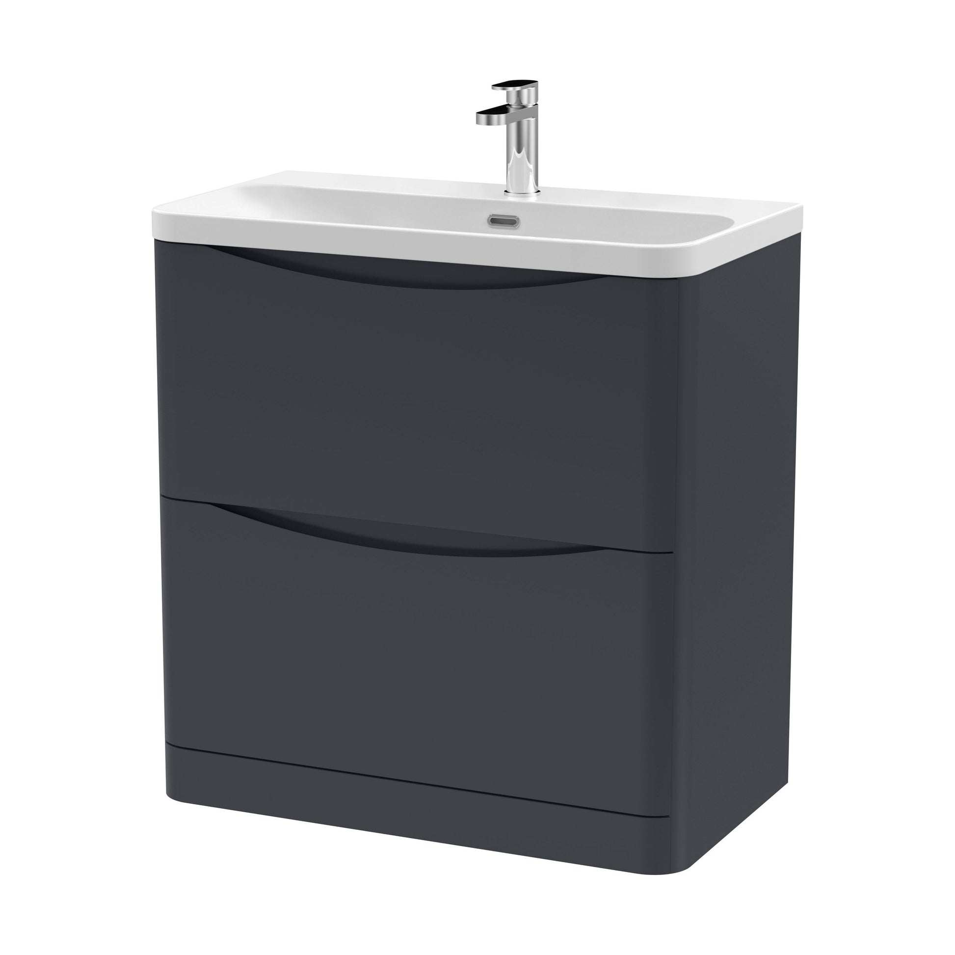 [BAL1403B] Dunwood Floor Standing 2 Drawer Vanity Unit with Thin Edge Basin - Choice of Colour and Size - Cutout
