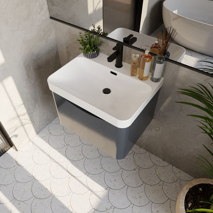 [BAL1405B] Dunwood Contemporary 1 Drawer Vanity Basin Unit, Choice of Size and Colour - Lifestyle 2