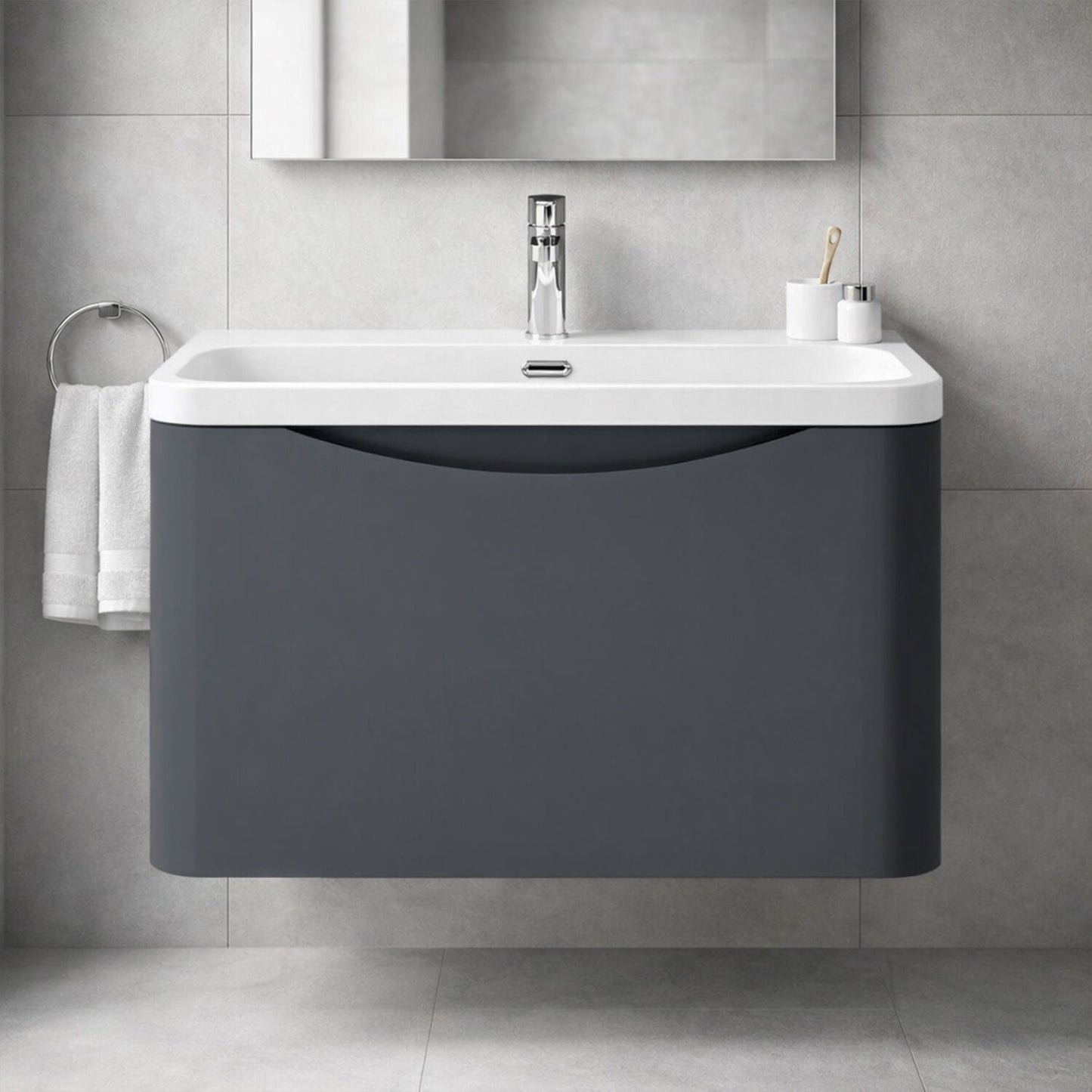 [BAL1405B] Dunwood Contemporary 1 Drawer Vanity Basin Unit, Choice of Size and Colour - Silo