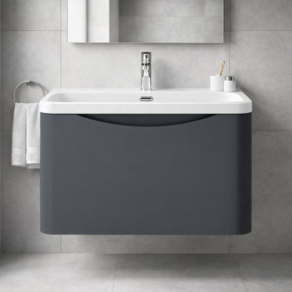 [BAL1405B] Dunwood Contemporary 1 Drawer Vanity Basin Unit, Choice of Size and Colour - Silo