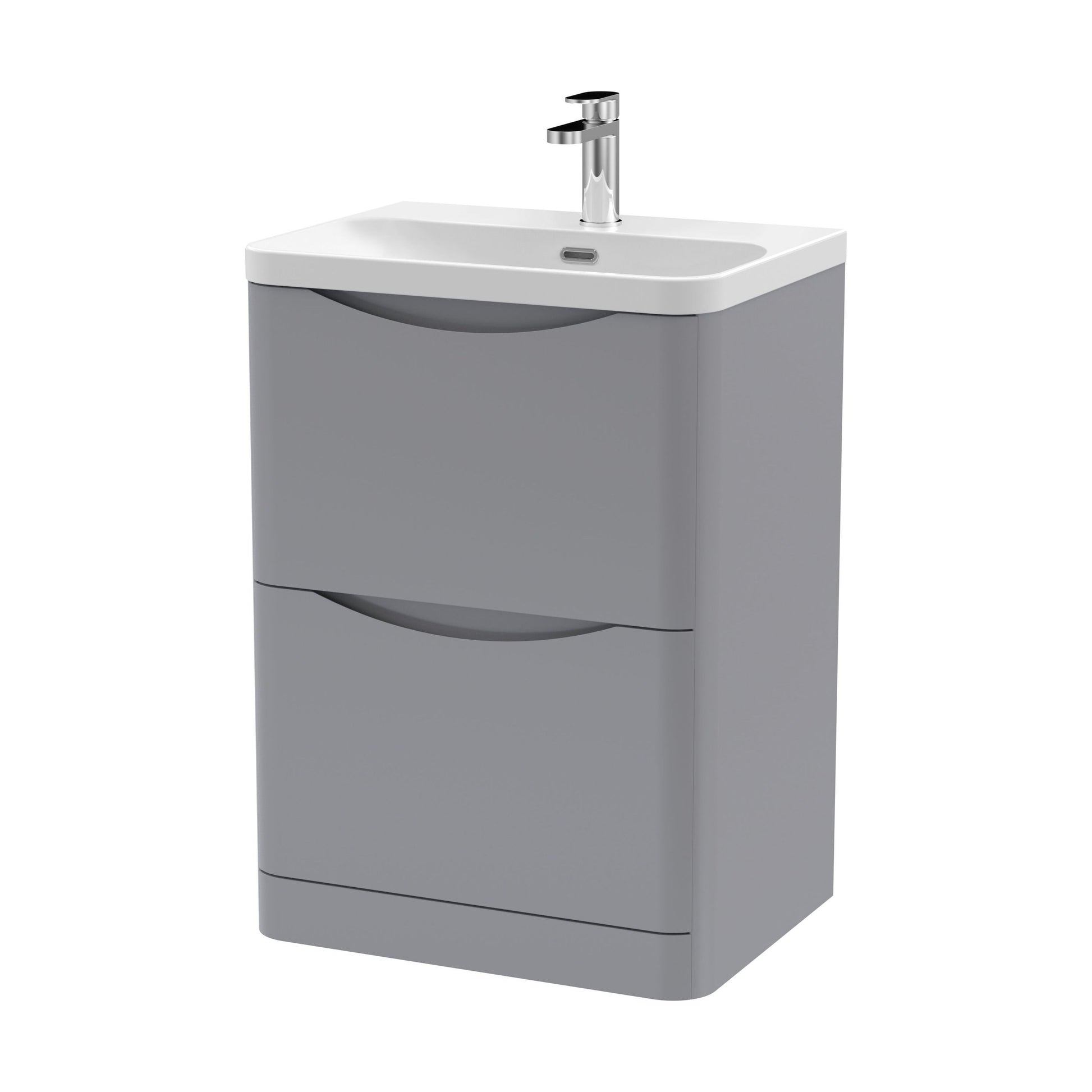 [BAL201B] Dunwood Floor Standing 2 Drawer Vanity Unit with Thin Edge Basin - Choice of Colour and Size - Cutout