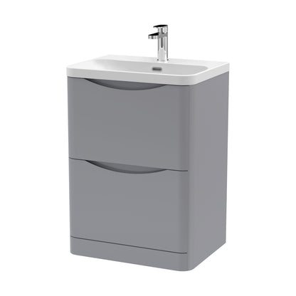 [BAL201B] Dunwood Floor Standing 2 Drawer Vanity Unit with Thin Edge Basin - Choice of Colour and Size - Cutout