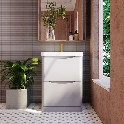 [BAL201B] Dunwood Floor Standing 2 Drawer Vanity Unit with Thin Edge Basin - Choice of Colour and Size - Lifestyle 1