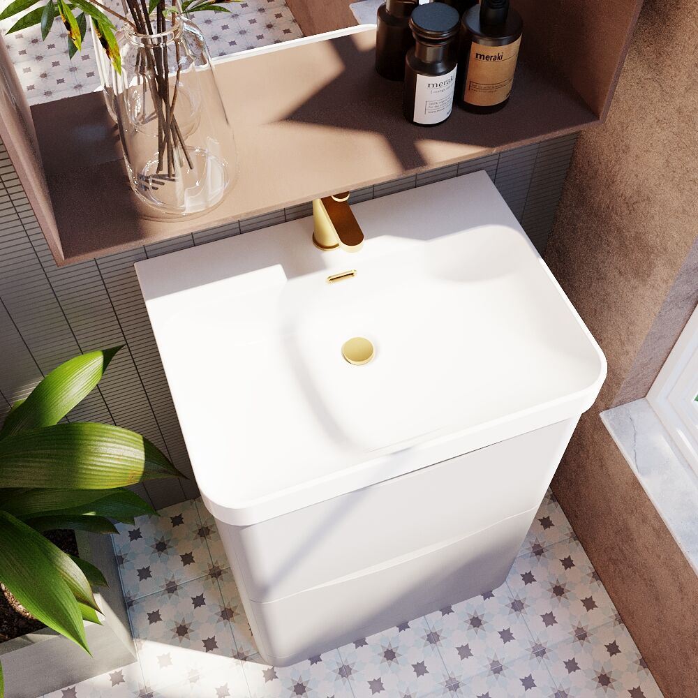 [BAL201B] Dunwood Floor Standing 2 Drawer Vanity Unit with Thin Edge Basin - Choice of Colour and Size - Lifestyle 2