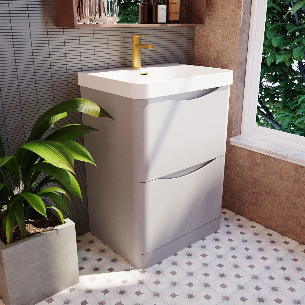 [BAL201B] Dunwood Floor Standing 2 Drawer Vanity Unit with Thin Edge Basin - Choice of Colour and Size - Lifestyle 3
