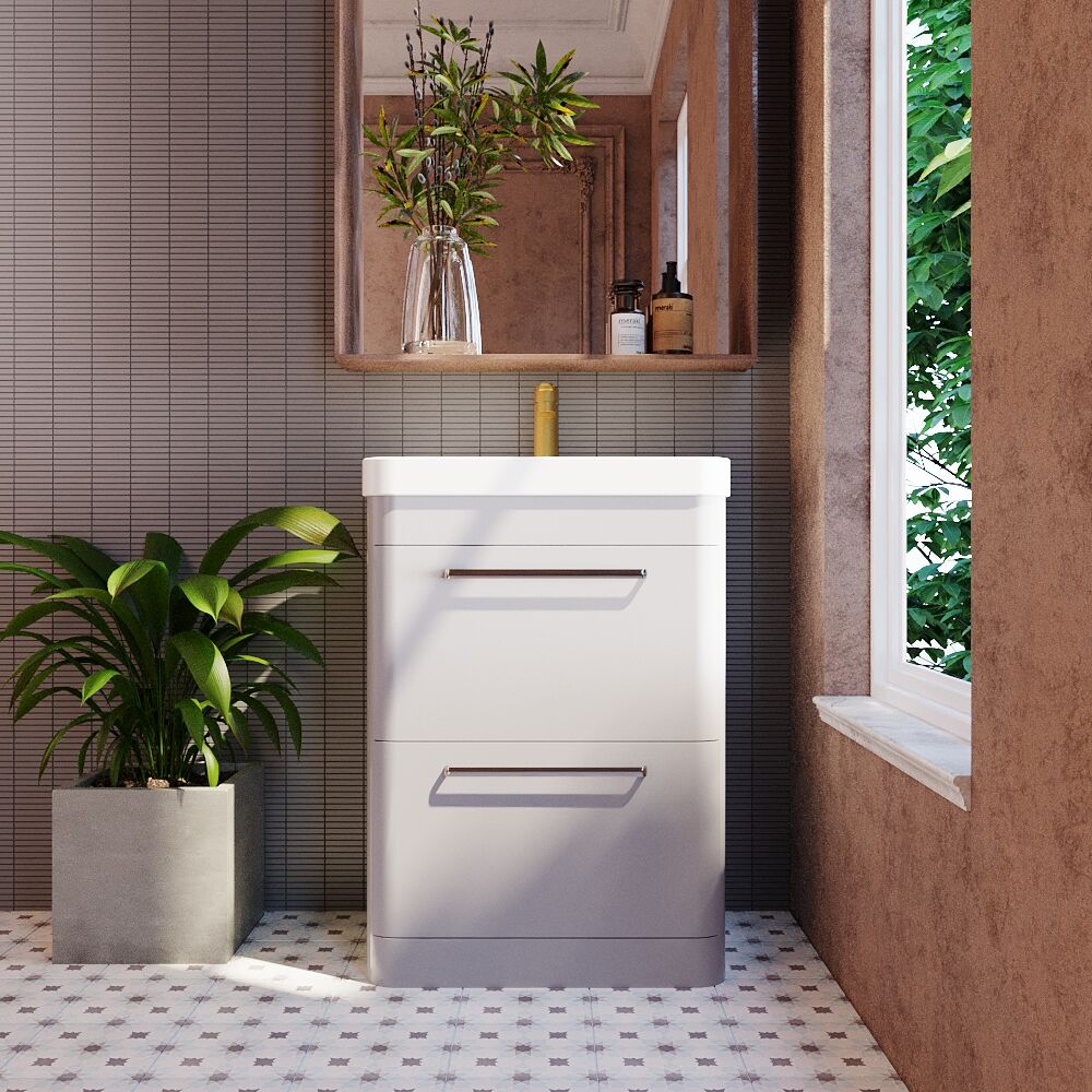 [BAL201C] Croxden Floor Standing Vanity Unit and Basin - Choice of Finish - Lifestyle 1