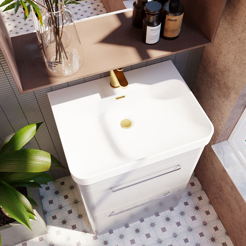[BAL201C] Croxden Floor Standing Vanity Unit and Basin - Choice of Finish - Lifestyle 2