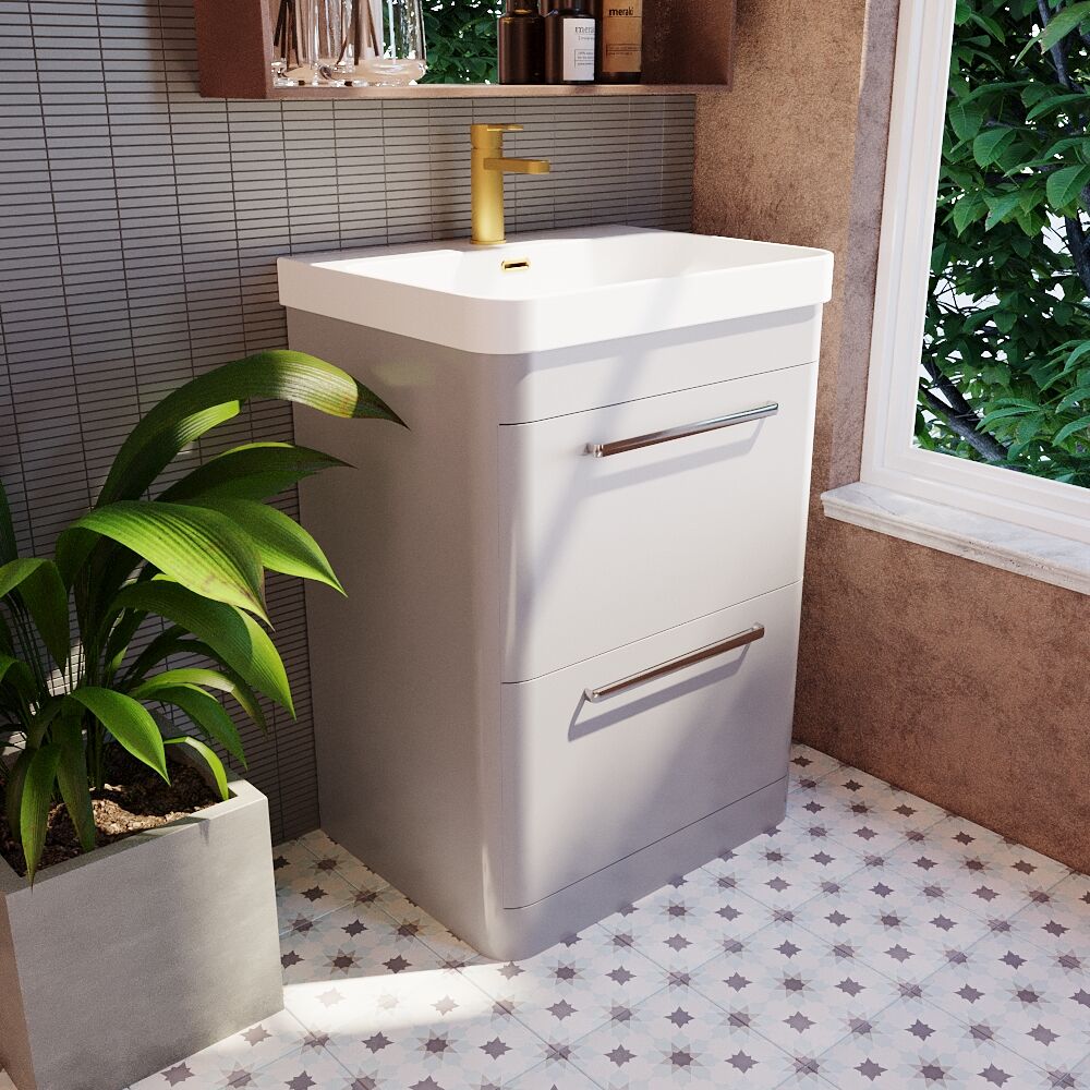 [BAL201C] Croxden Floor Standing Vanity Unit and Basin - Choice of Finish - Lifestyle 3