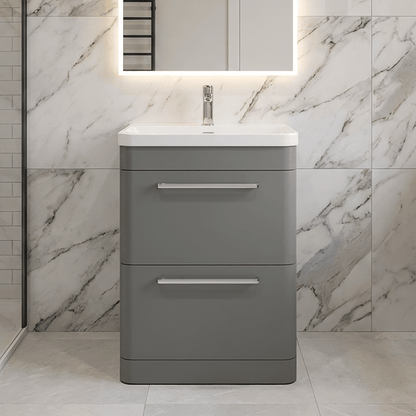[BAL201C] Croxden Floor Standing Vanity Unit and Basin - Choice of Finish - Silo