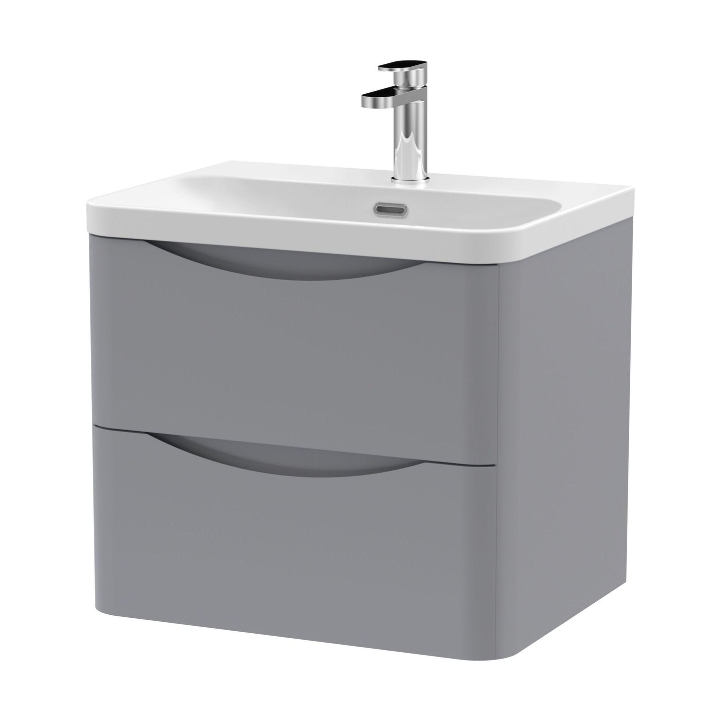 [BAL202B] Dunwood Contemporary Wall Hung 2 Drawer Vanity Basin Unit, Choice of Size and Colour - Cutout