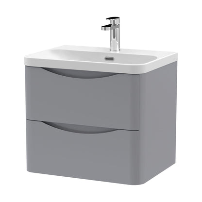 [BAL202B] Dunwood Contemporary Wall Hung 2 Drawer Vanity Basin Unit, Choice of Size and Colour - Cutout