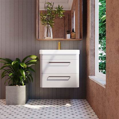 [BAL202C] Croxden Modern Wall Hung Vanity Basin Unit with Soft Close Drawers - 600mm or 800mm - Lifestyle 1