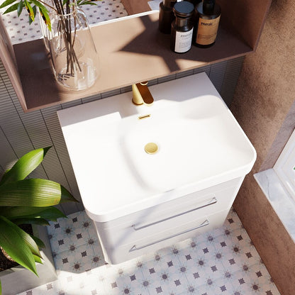 [BAL202C] Croxden Modern Wall Hung Vanity Basin Unit with Soft Close Drawers - 600mm or 800mm - Lifestyle 2