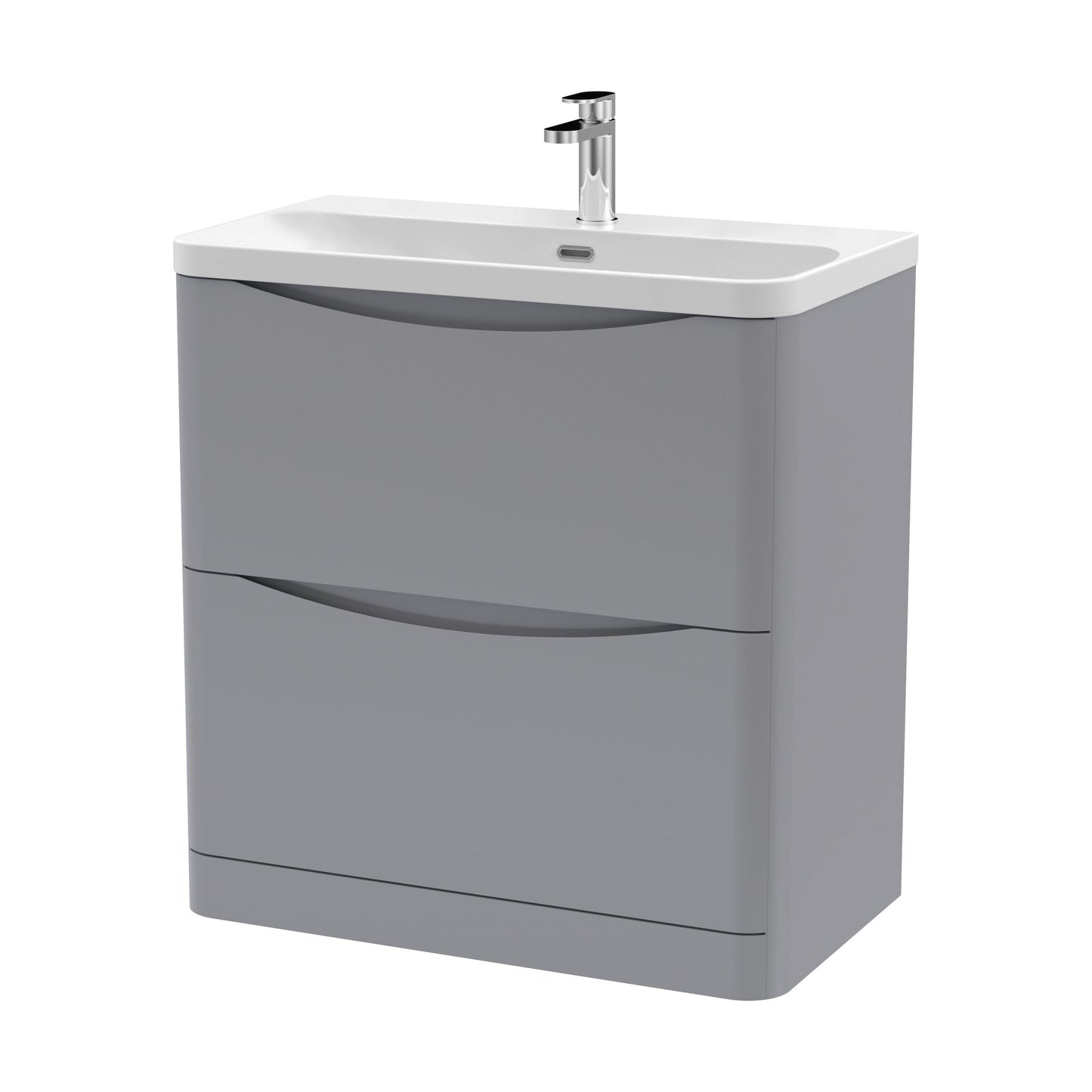 [BAL203B] Dunwood Floor Standing 2 Drawer Vanity Unit with Thin Edge Basin - Choice of Colour and Size - Cutout
